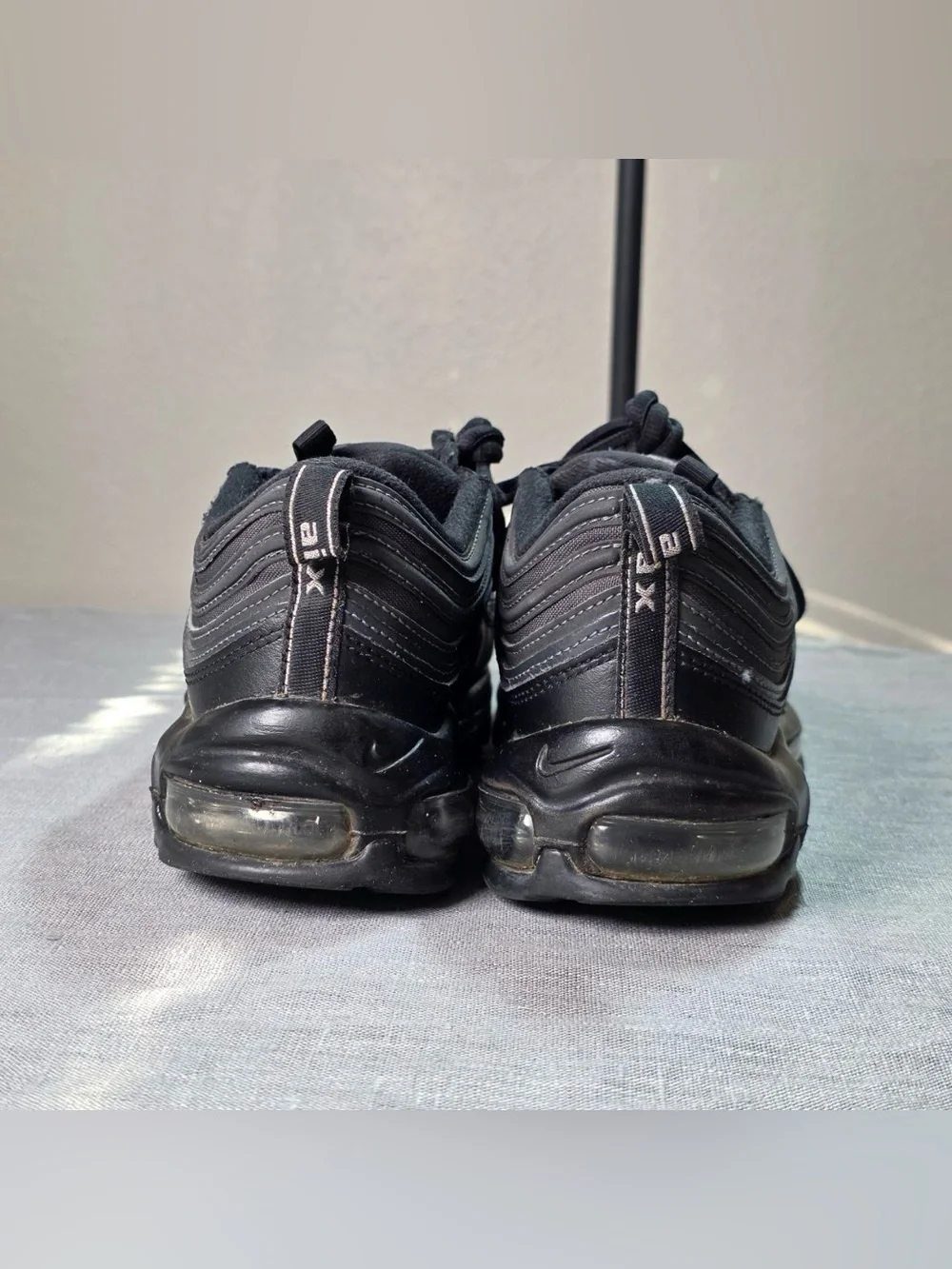Nike Air Max 97 Black Metallic Silver Camo Swoosh DH0558-001 Men's Size 10.5